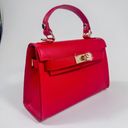 Vera Pelle Small Red Handle Bag with a Strap | Made in Italy | Photo 1