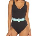 Bleu Rod Beattie  Belted Tank One Piece Swimsuit Swimsuit Black 8 MSRP $129 Photo 0