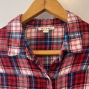 Miami  Red, White & Blue Plaid Flannel—Size XS Photo 5