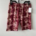 BCBGeneration BcbgGeneratin High Waist BIKE Shorts LARGE animal Snake Skin Print Red YOGA Photo 1