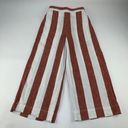 Madewell TALL  Red Striped Linen Blend High Rise Wide Leg Cropped Pant XST Photo 0