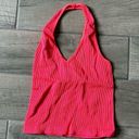 Aura  neon coral ribbed halter tank Photo 0