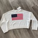 moon&madison American flag iconic crewneck pullover knit sweater medium cream NEW NWT Photo 3