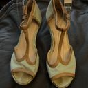 Tommy Hilfiger  Strappy wedge Sandals green and tan size 8.5 Photo 0