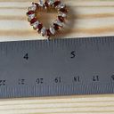 Red and Clear Rhinestone Heart Gold Tone Pendant Photo 4