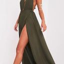 Pretty Little Thing Alina Khaki Plunge Maxi Dress Photo 1