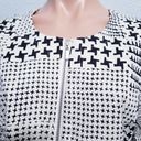 CAbi  black white career office business zipper shirt top blouse LARGE Photo 1