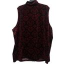 Woman Within  Vest Women Size 2X Red Black Paisley Pockets Full Zip Sleeveless Photo 2