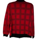 Cathy Daniels Vintage  Red Black Plaid Button Up Cardigan Jacket Small Photo 2