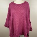 Umgee  Crochet Knit Pink Sweater‎ Size Large Oversized Flowy Boho Photo 0