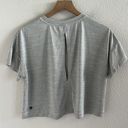 All In Motion  Keyhole Back Cropped Boxy Active Tee T-Shirt Gray White Medium Photo 1