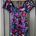 Show Me Your Mumu Floral Geometric Multicolored Puff Short Sleeve Dress Size XS Photo 2