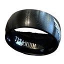 Brand New!! Size 8 Titanium band with etched skull and bat wings Photo 3