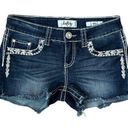 Daytrip  Buckle Virgo Cut Off Dark Wash Denim Shorts | Embellished | 27 Photo 0