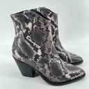 ALLSAINTS  Rolene Snakeprint Embossed Western Leather Block Heel Boots Size 7 Photo 1