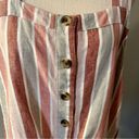 Sonoma  Linen Blend Striped Square Neck Tie Tank Size Large Stripes Striped Pink Photo 1