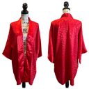 Victoria's Secret  Satin Robe Kimono Ruby Red OSFA Large/XLarge Vintage Floral Photo 9