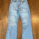 American Eagle AEO Highest Rise 90s Flare Jeans 100% Cotton in Mid Blue Size 2 Regular Photo 7