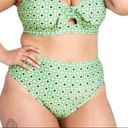 Modcloth NWOT  The Frankly High Waisted Bikini Bottoms Green Retro Daisy Print Photo 0