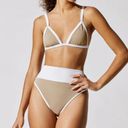 Beach Riot  Bikini Size XS Pamela Bikini Top & Emmy Bottoms Taupe & White Photo 9