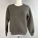 Tentree  Womens EcoLoft Boyfriend Crew Sweater S Small Green Teddy Bear Fleece Photo 0