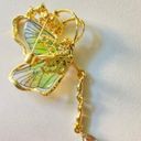 Rhinestone Green Transparent Wings Butterfly Brooch Insect Zircon With Tassel Photo 2