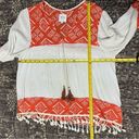 MISA Los Angeles  Women’s Size M Cream Saffron Print Marcella Tassel Blouse Top Photo 8