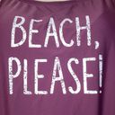 No Boundaries  One Piece Swimsuit Berry Purple XL 15-17 “Beach Please” Phrase Photo 3