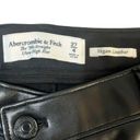 Abercrombie & Fitch  90s Straight Ultra High Rise Black Vegan Leather Womens 4 Photo 3