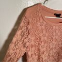 Adrianna Papell  Lace Front Sweatshirt Warm Blush Photo 6