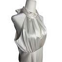 Cinq à Sept  Emerie Halter White Satin Bridal Midi Dress Size‎ 10 Women's Photo 6