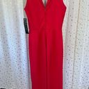 Trixxi  Clothing Company NWT Red Split Neck Sleeveless Wide Leg Jumpsuit S Photo 5