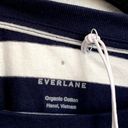 Everlane NWT  The Organic Cotton Relaxed Long Sleeve Tee in Navy Stripe Photo 4