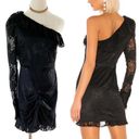 Alexis  Ilana One Shoulder Black Lace Mini Cocktail Evening Dress size M = US 4/6 Photo 1