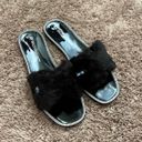 Wild Diva Black Faur Fur Embellished Sandals Photo 5