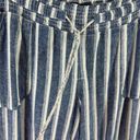 REWASH  Striped Linen Blend Cropped High Rise Elastic Waist Casual Pants Size XL Photo 3