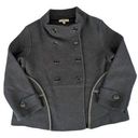 Burberry  London Double Breasted Black Cotton Woven Knit Jacket - Women Medium Photo 0