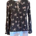 Full Tilt  Womens Medium Gray Pink Floral Cutout Crinkle Top Blouse Shirt Photo 1