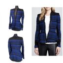 Rebecca Taylor 
Striped Leather-Trim Tweed Jacket Photo 1