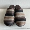 Born concept BOC s Neutrals Striped Linen Slip On Clogs Mules Photo 1