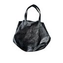 Krass&co American Leather . Black Floral Tooled Leather Zip Tote Bag Shoulder Bag Black Photo 2