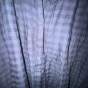 Max Studio  blue and black plaid shirt lace and embroidered sleeves size small P Photo 3