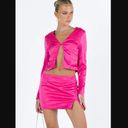 Princess Polly Graza Pink Satin Long Sleeve Top + Mini Skirt Set 10 Photo 1