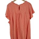 Ella Moss  Embroidered Yoke Short Sleeve Tee Orange/Coral Size XXL Photo 2