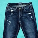 Silver Jeans  Capri Suki Womens Blue Embroidered Pocket Mid Rise Denim Size 28 Photo 2