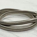 The Bar Vintage Buckle Silver Tone Coil Stretch Cinch Belt Size Small S Made in USA Photo 4