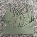 Lululemon  Free To Be Serene Sports Bra Longline Sage Green Size 6 Gym Strappy Photo 2