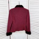 Danny & Nicole  Faux Fur Trim Blazer Jacket Maroon Red 6 Photo 7