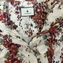 Tuckernuck  Cerise Falling Flowers Bouquet 100% Cotton Corrigan Blouse size XL Photo 3