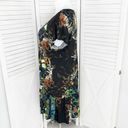 Tiana B Abstract Floral Beaded Neck Ruffle Hem Shift Dress Brown Multi 14 Photo 1